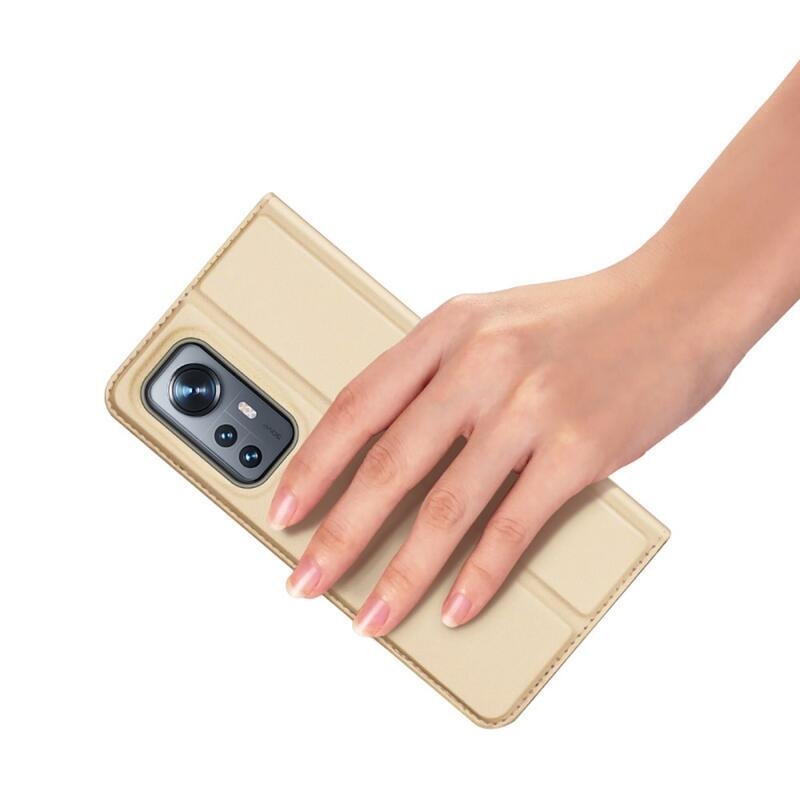 DUX elegantní PU kožené pouzdro na mobil Xiaomi 12/12X - zlaté