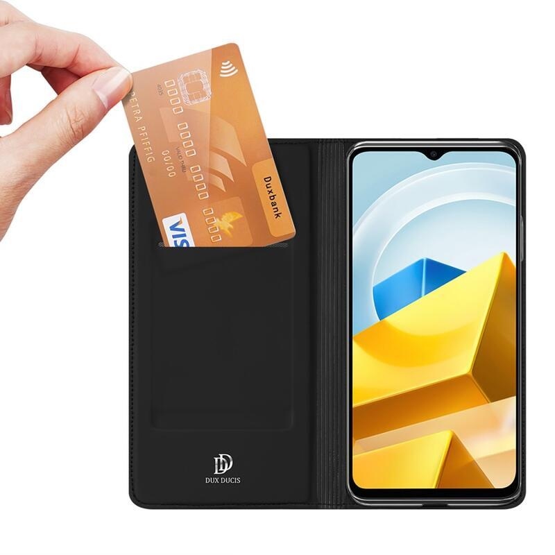 DUX elegantní PU kožené pouzdro na mobil Xiaomi Poco M5 - černé