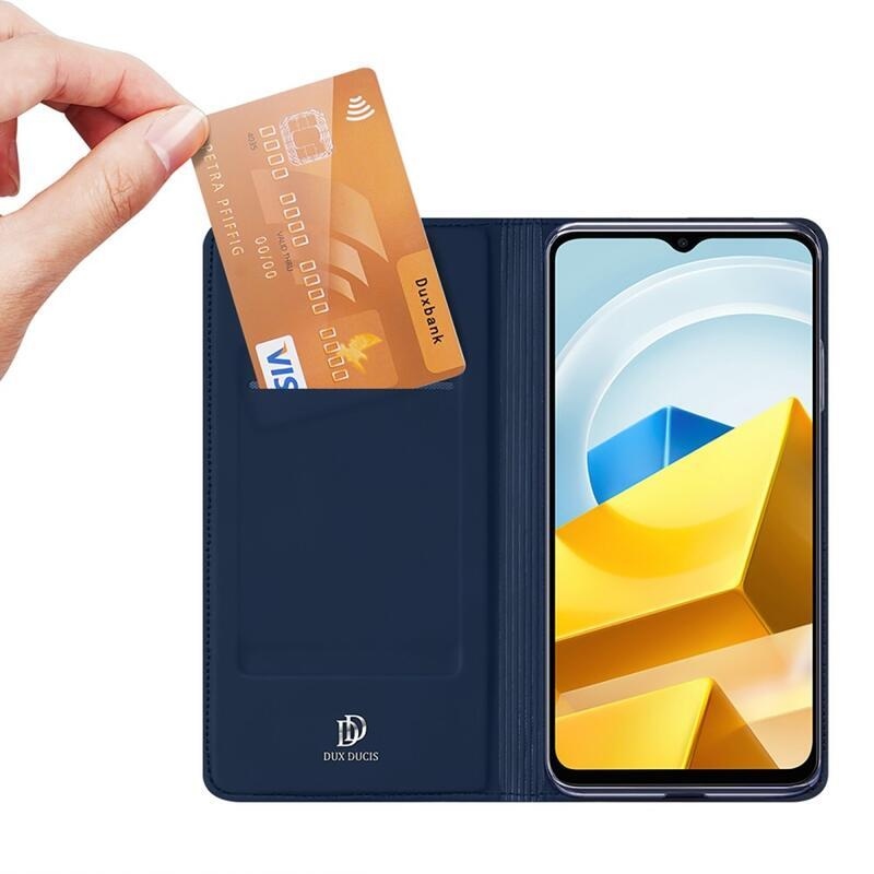 DUX elegantní PU kožené pouzdro na mobil Xiaomi Poco M5 - tmavěmodré