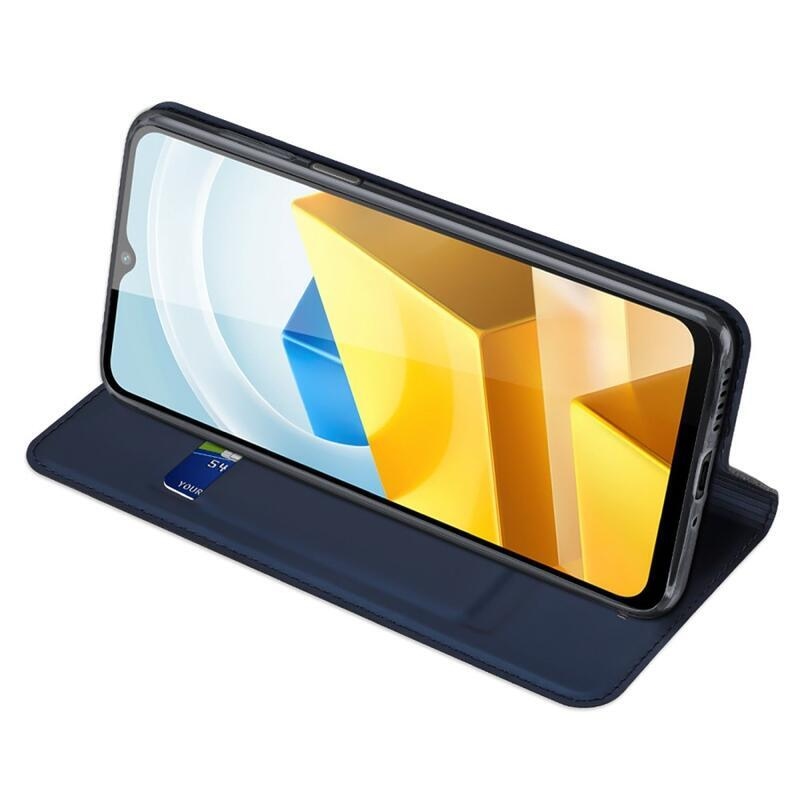 DUX elegantní PU kožené pouzdro na mobil Xiaomi Poco M5 - tmavěmodré