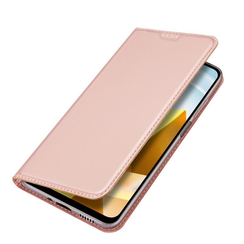 DUX elegantní PU kožené pouzdro na mobil Xiaomi Poco M5 - růžovozlaté