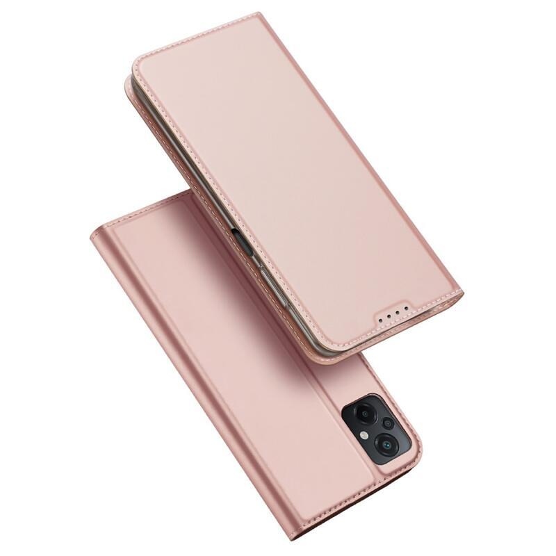 DUX elegantní PU kožené pouzdro na mobil Xiaomi Poco M5 - růžovozlaté