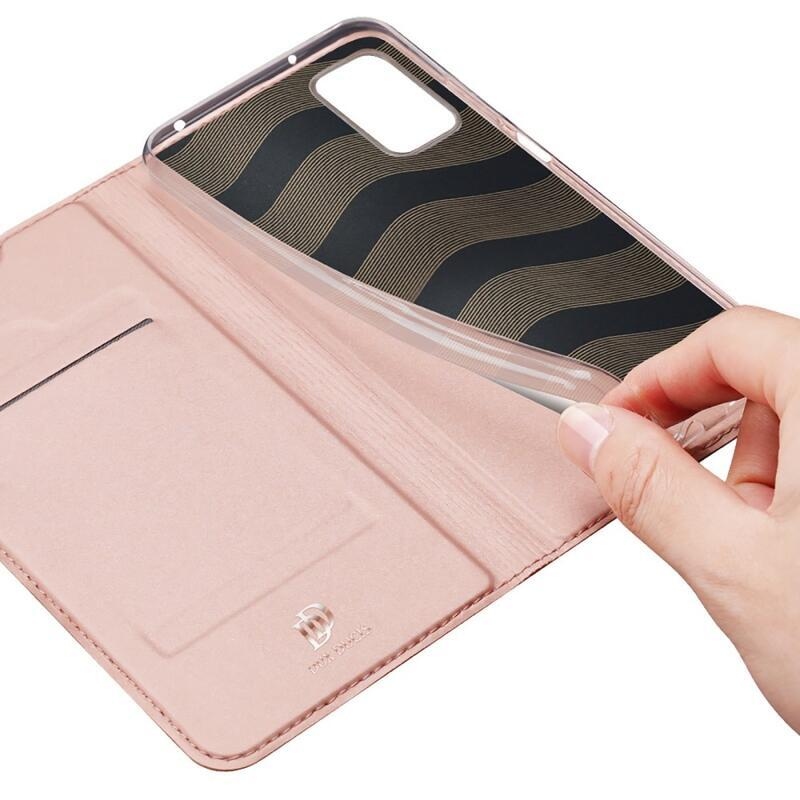 DUX elegantní PU kožené pouzdro na mobil Xiaomi Poco M5 - růžovozlaté