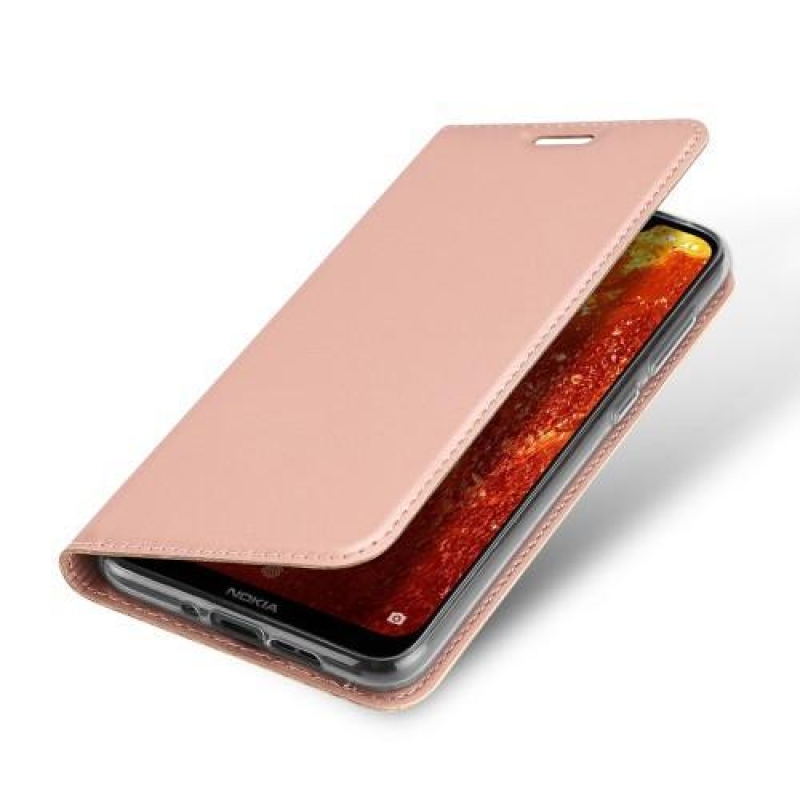 DUX elegantní PU kožené pouzdro na Nokia 8.1 - růžovozlaté