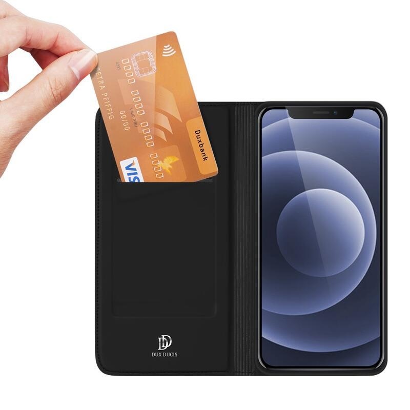 DUX elegantní PU kožené pouzdro pro mobil iPhone 13 6.1 - černé