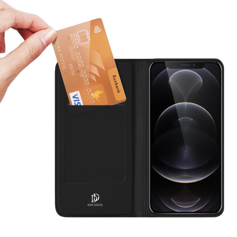 DUX elegantní PU kožené pouzdro pro mobil iPhone 13 Pro 6.1 - černé
