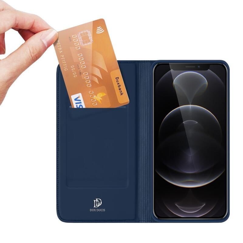 DUX elegantní PU kožené pouzdro pro mobil iPhone 13 Pro 6.1 - tmavěmodré