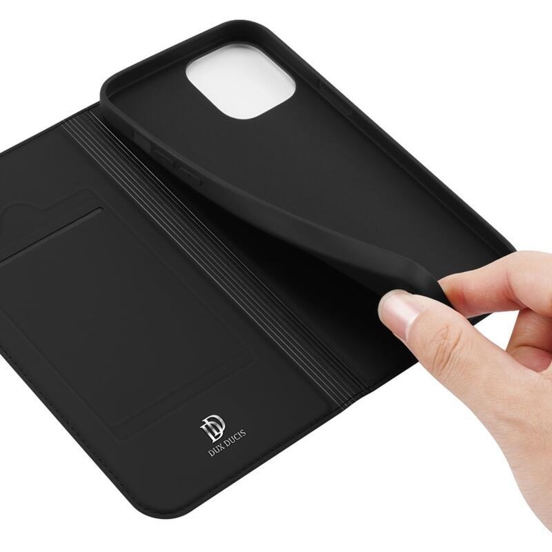 DUX elegantní PU kožené pouzdro pro mobil iPhone 14 6.1 - černé