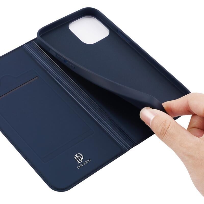 DUX elegantní PU kožené pouzdro pro mobil iPhone 14 6.1 - tmavěmodré