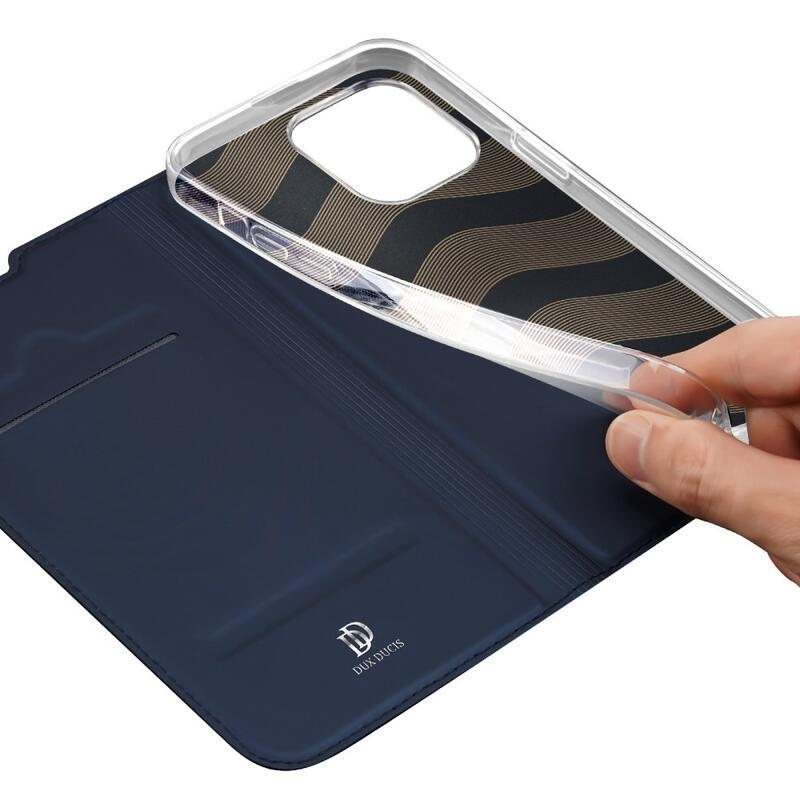 DUX elegantní PU kožené pouzdro pro mobil iPhone 14 Pro 6.1 - tmavěmodré