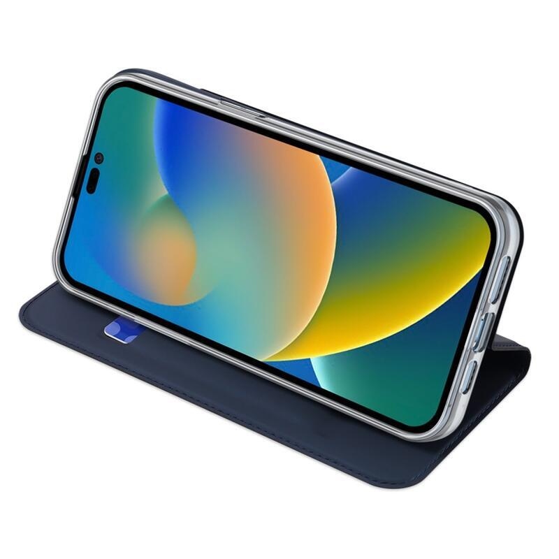 DUX elegantní PU kožené pouzdro pro mobil iPhone 14 Pro 6.1 - tmavěmodré