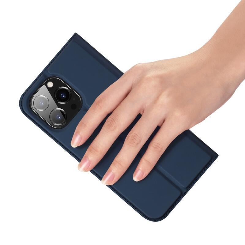 DUX elegantní PU kožené pouzdro pro mobil iPhone 14 Pro 6.1 - tmavěmodré