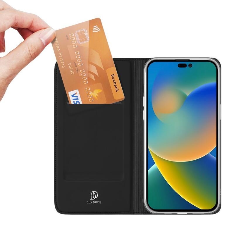 DUX elegantní PU kožené pouzdro pro mobil iPhone 14 Pro Max 6.7 - černé