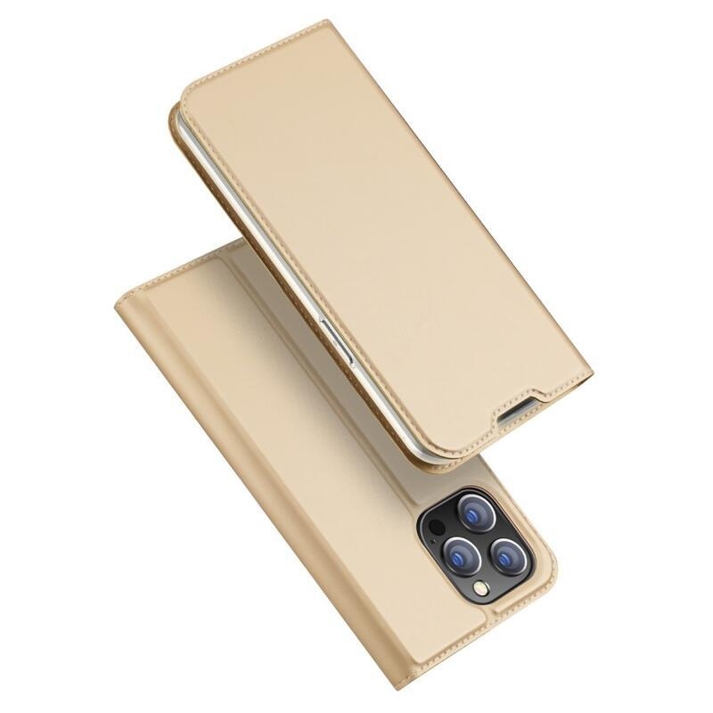 DUX elegantní PU kožené pouzdro pro mobil iPhone 14 Pro Max 6.7 - zlaté