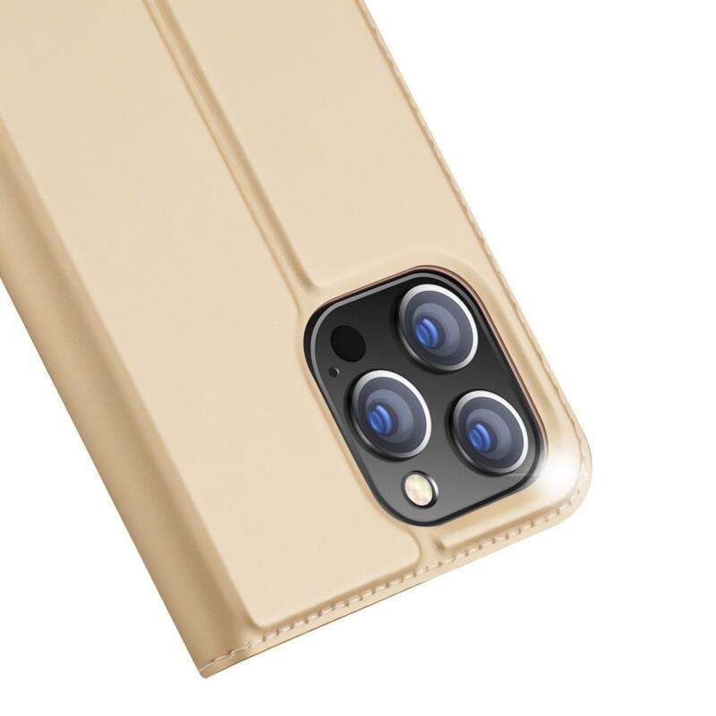 DUX elegantní PU kožené pouzdro pro mobil iPhone 14 Pro Max 6.7 - zlaté