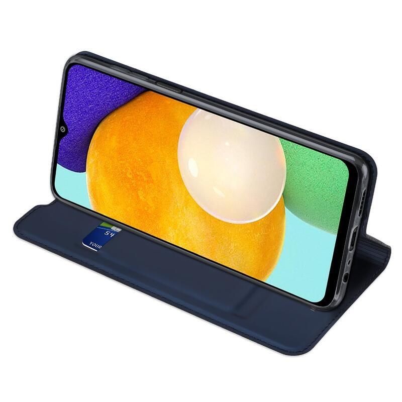 DUX elegantní PU kožené pouzdro pro mobil Samsung Galaxy A03s (166.6 x 75.9 x 9.1mm) - tmavěmodré