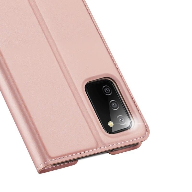 DUX elegantní PU kožené pouzdro pro mobil Samsung Galaxy A03s (166.6 x 75.9 x 9.1mm) - růžovozlaté