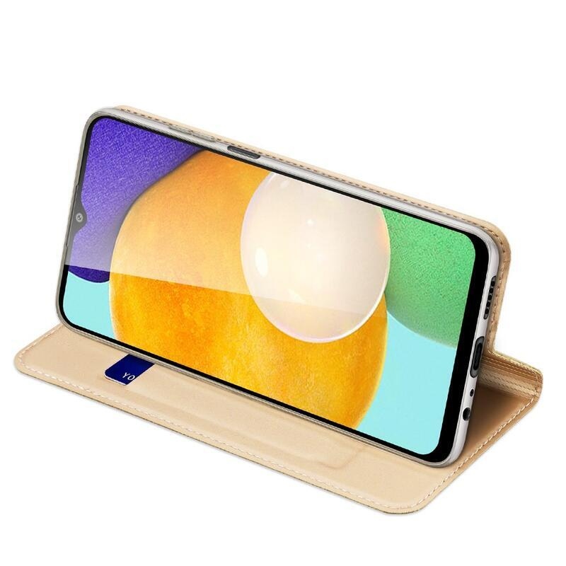 DUX elegantní PU kožené pouzdro pro mobil Samsung Galaxy A03s (166.6 x 75.9 x 9.1mm) - zlaté