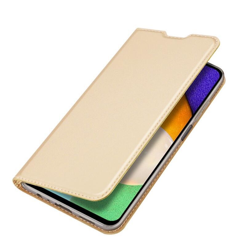 DUX elegantní PU kožené pouzdro pro mobil Samsung Galaxy A03s (166.6 x 75.9 x 9.1mm) - zlaté