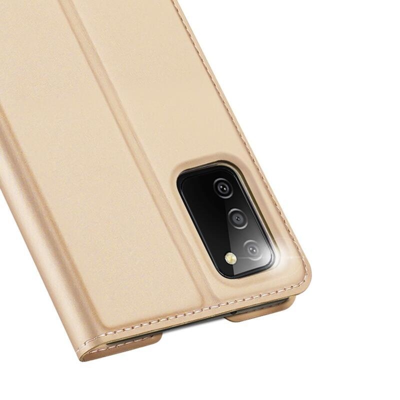 DUX elegantní PU kožené pouzdro pro mobil Samsung Galaxy A03s (166.6 x 75.9 x 9.1mm) - zlaté