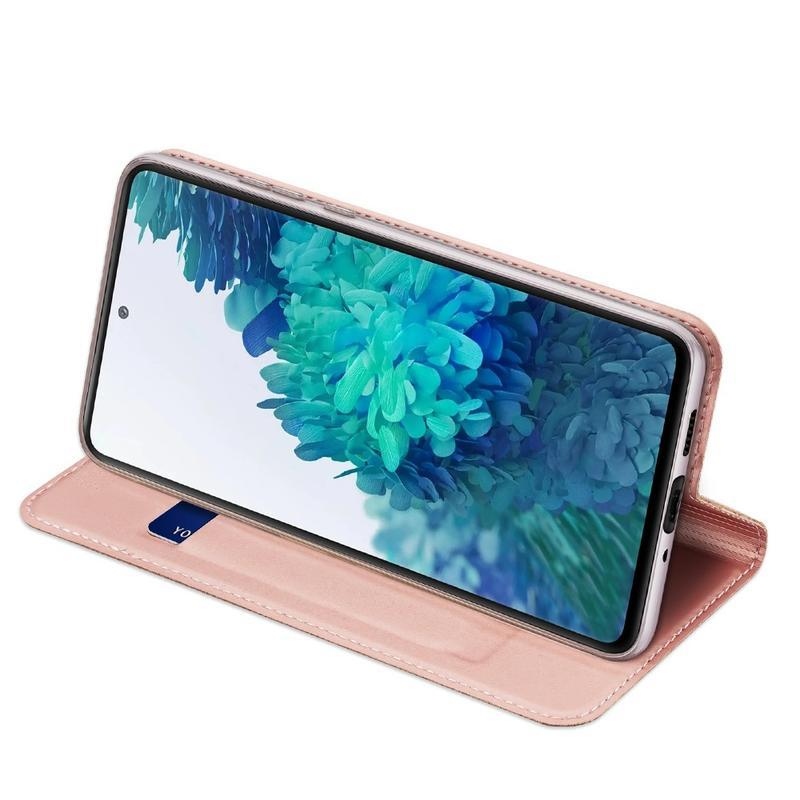 DUX elegantní PU kožené pouzdro pro mobil Samsung Galaxy S20 FE/S20 FE 5G - růžovozlaté