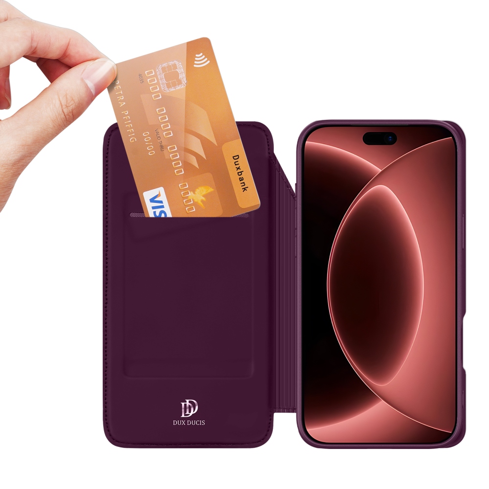 DUX knížkové pouzdro na iPhone 18 Pro Max/17 Pro Max - vínový