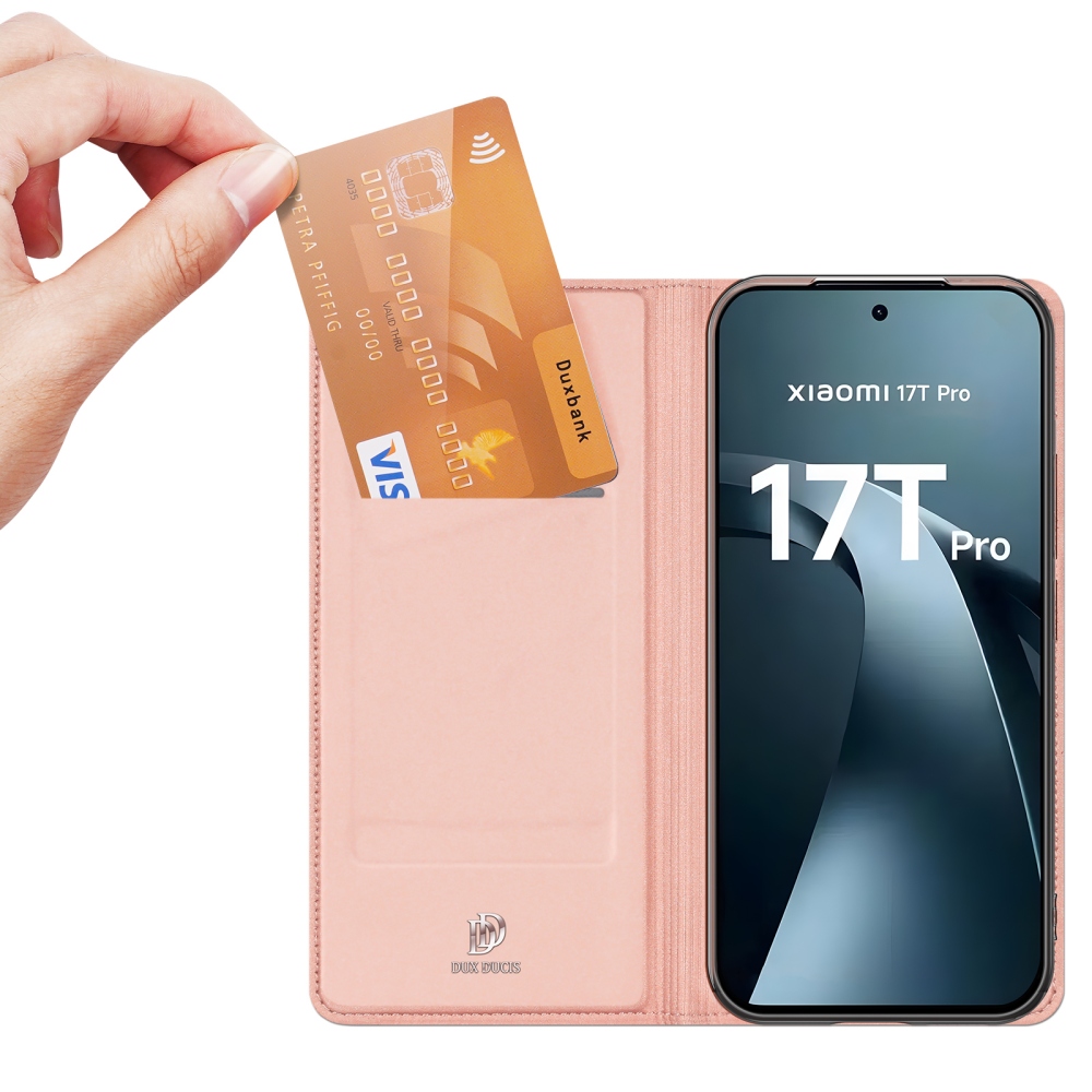 DUX knížkové pouzdro na mobil Xiaomi 17T Pro - růžovozlaté