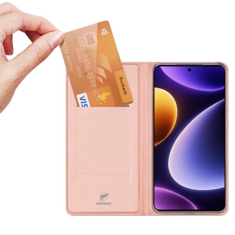 DUX knížkové pouzdro na Xiaomi Poco F5 - růžovozlaté
