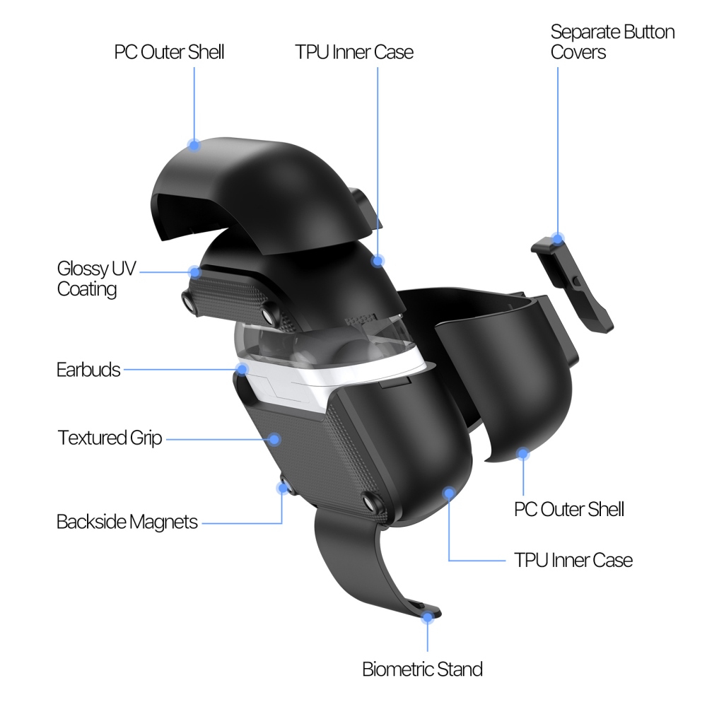 DUX odolný obal na Samsung Galaxy Buds3 FE/Buds3 Pro/Buds3 - černý