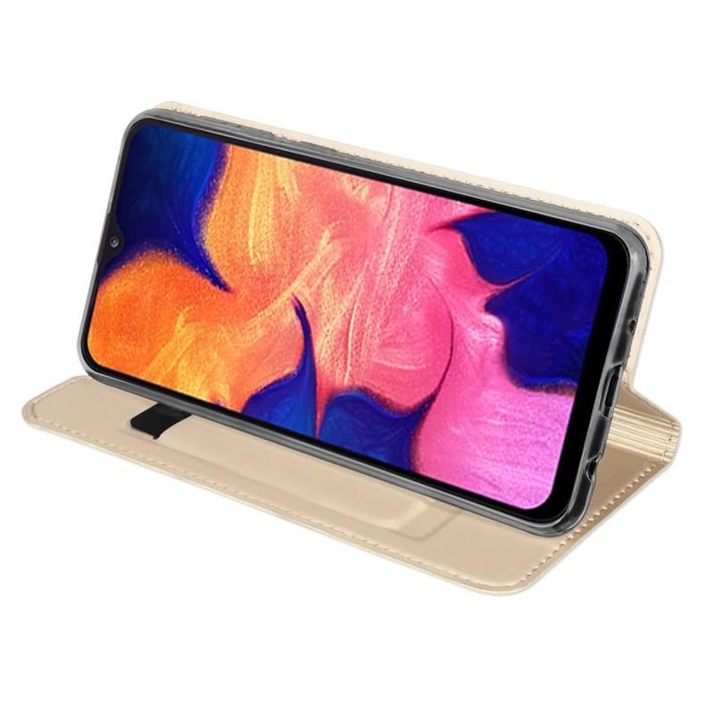 DUX PU kožené elegantní pouzdro na mobil Samsung Galaxy A10 - zlaté