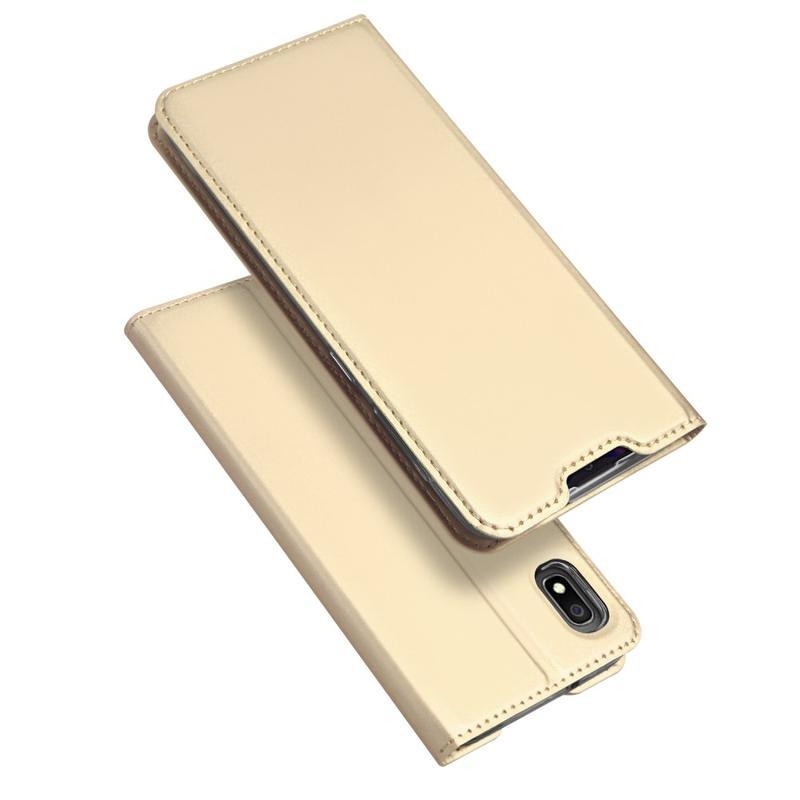 DUX PU kožené elegantní pouzdro na mobil Samsung Galaxy A10 - zlaté