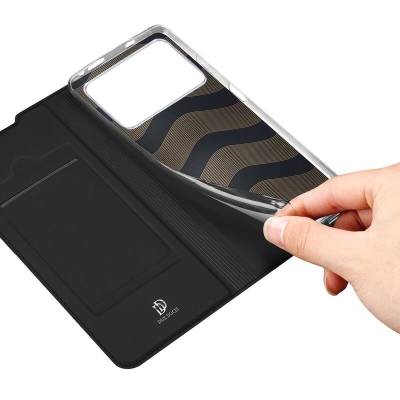 DUX PU kožené peněženkové pouzdro na mobil Xiaomi Poco M4 Pro 4G - černé