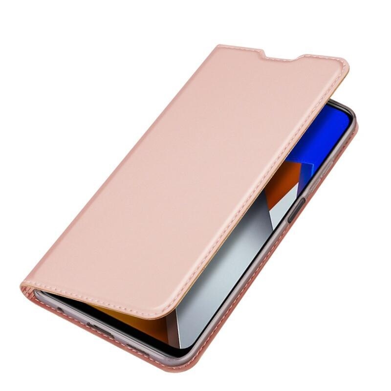 DUX PU kožené peněženkové pouzdro na mobil Xiaomi Poco M4 Pro 4G - růžovozlaté