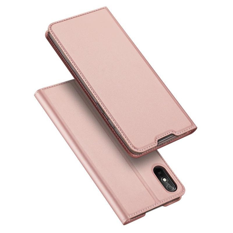 DUX PU kožené peněženkové pouzdro na mobil Xiaomi Redmi 9A/9AT - růžovozlaté