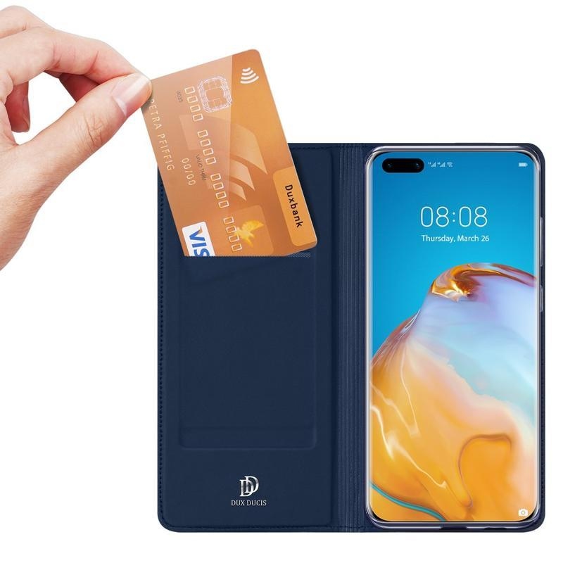 DUX PU kožené pouzdro na mobil Huawei P40 Pro - tmavěmodré