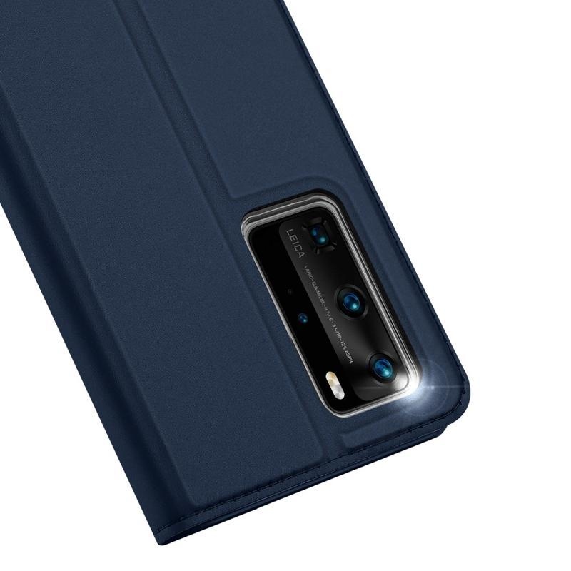 DUX PU kožené pouzdro na mobil Huawei P40 Pro - tmavěmodré