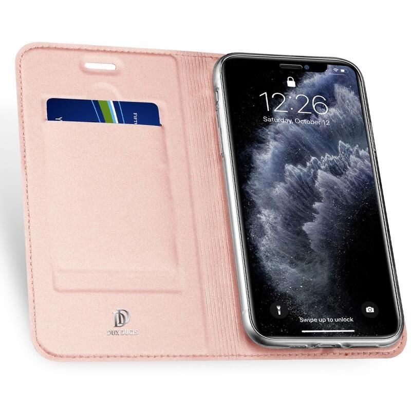 DUX PU kožené pouzdro na mobil iPhone 11 Pro 5.8 (2019) - růžovozlaté
