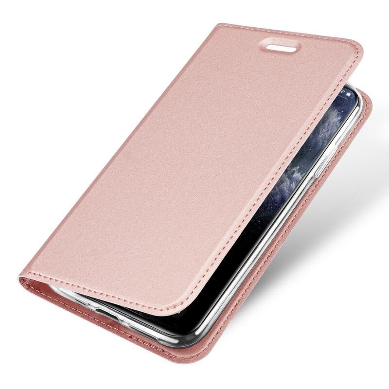 DUX PU kožené pouzdro na mobil iPhone 11 Pro 5.8 (2019) - růžovozlaté