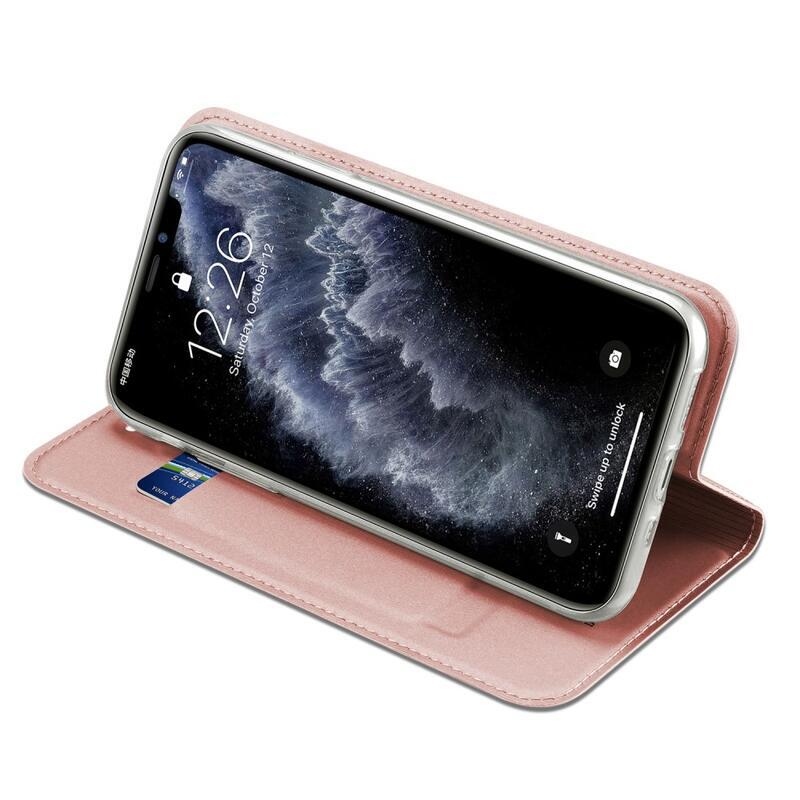 DUX PU kožené pouzdro na mobil iPhone 11 Pro 5.8 (2019) - růžovozlaté
