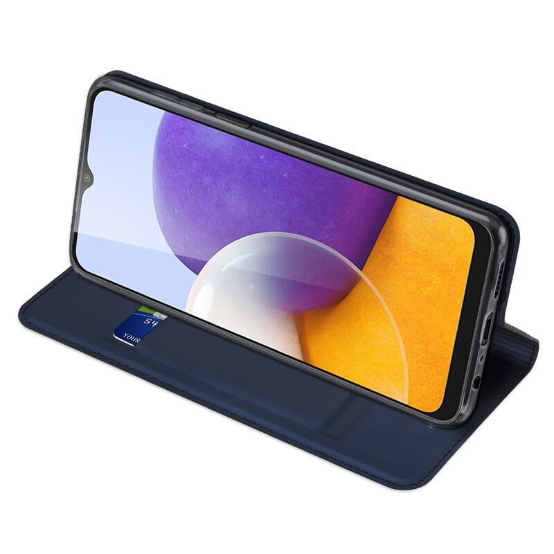 DUX PU kožené pouzdro na mobil Samsung Galaxy A22 4G - tmavěmodré