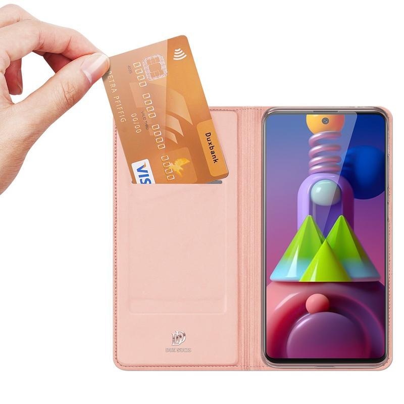 DUX PU kožené pouzdro na mobil Samsung Galaxy M51 - růžovozlaté