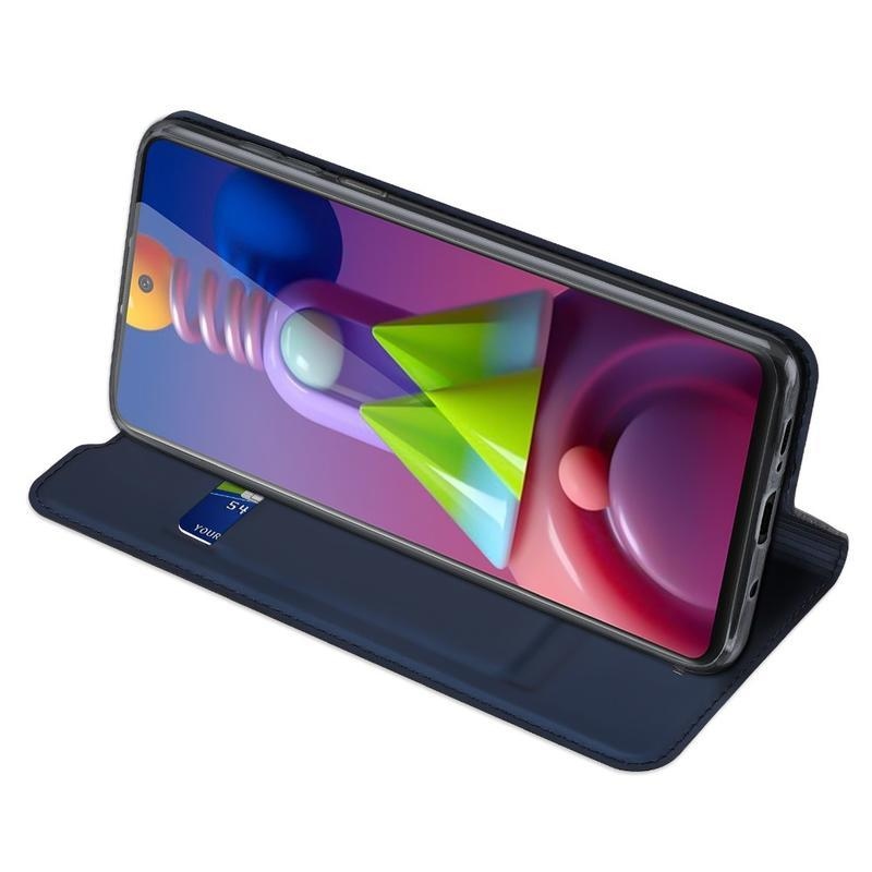 DUX PU kožené pouzdro na mobil Samsung Galaxy M51 - tmavěmodré