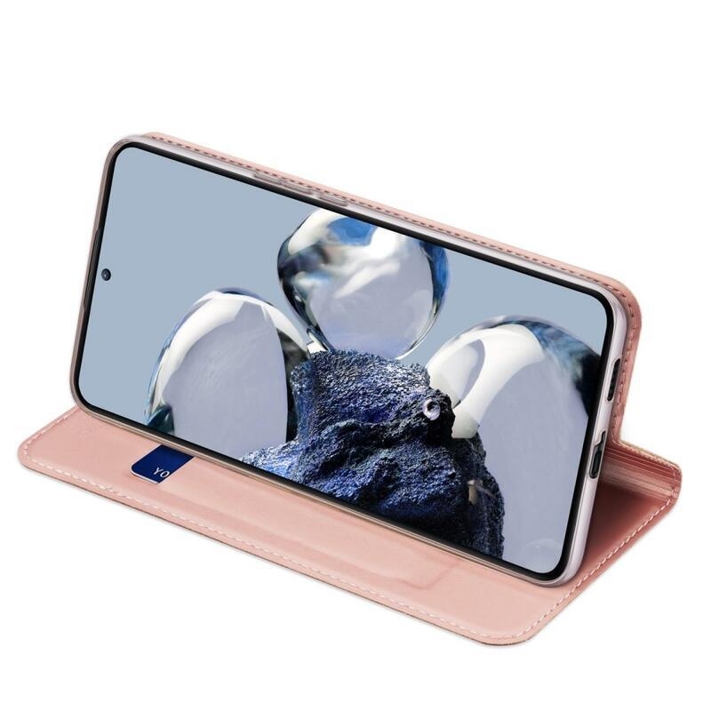 DUX PU kožené pouzdro na mobil Xiaomi 12T/12T Pro - růžovozlaté