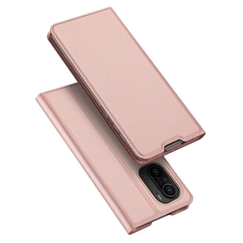 DUX PU kožené pouzdro na mobil Xiaomi Poco F3 - růžové