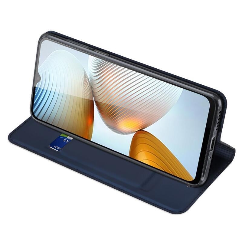 DUX PU kožené pouzdro na mobil Xiaomi Poco M4 5G - tmavěmodré