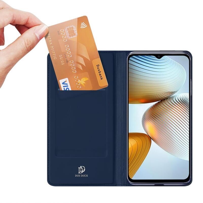 DUX PU kožené pouzdro na mobil Xiaomi Poco M4 5G - tmavěmodré