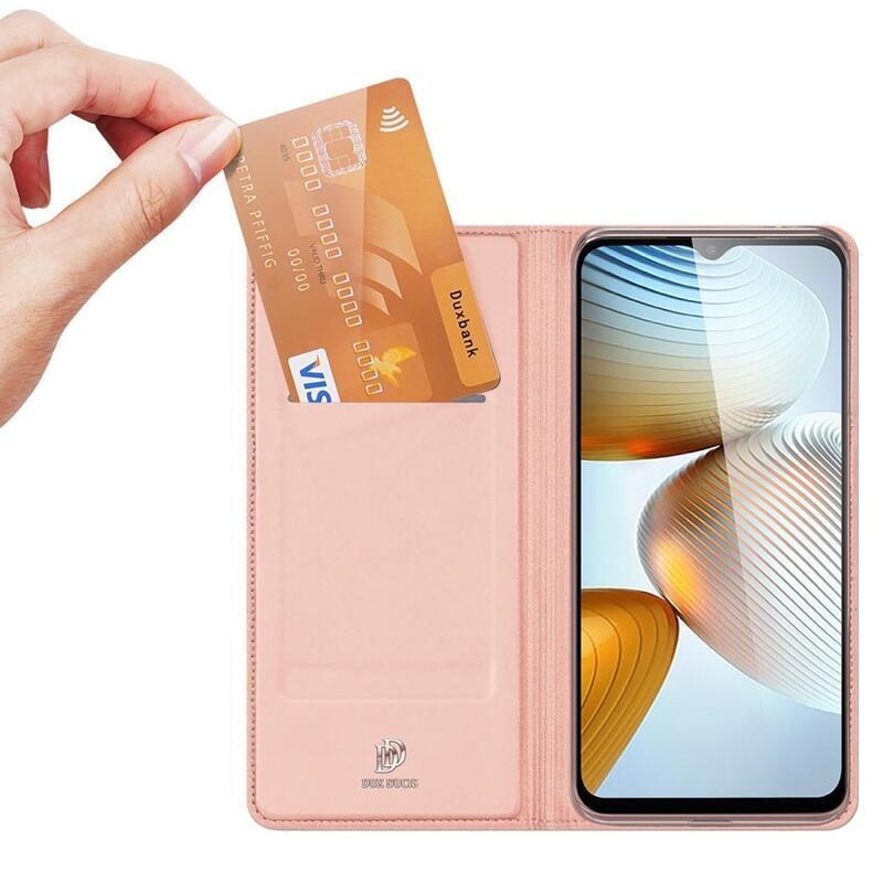 DUX PU kožené pouzdro na mobil Xiaomi Poco M4 5G - růžovozlaté