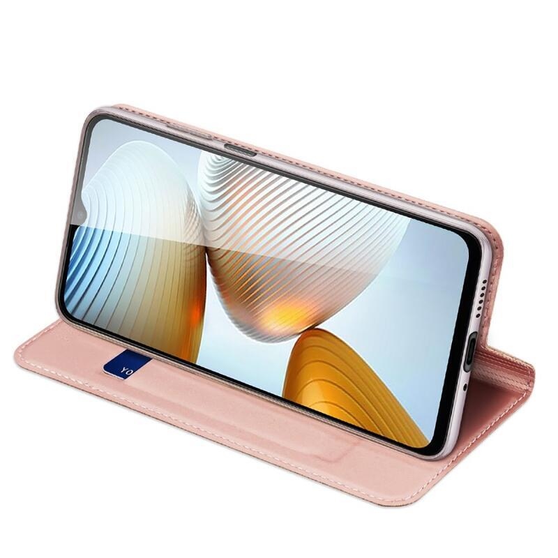 DUX PU kožené pouzdro na mobil Xiaomi Poco M4 5G - růžovozlaté