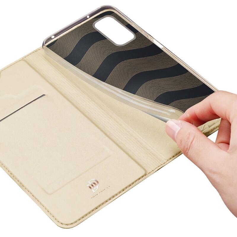 DUX PU kožené pouzdro na mobil Xiaomi Poco M4 5G - zlaté