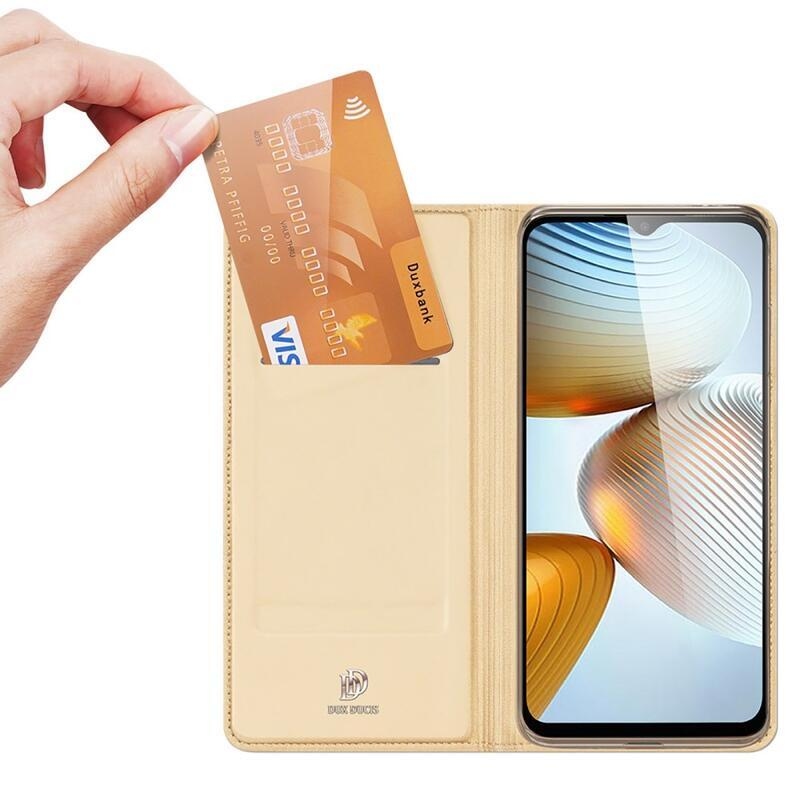DUX PU kožené pouzdro na mobil Xiaomi Poco M4 5G - zlaté